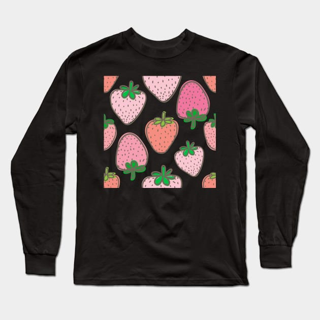 Fresh Strawberries Long Sleeve T-Shirt by edwardecho